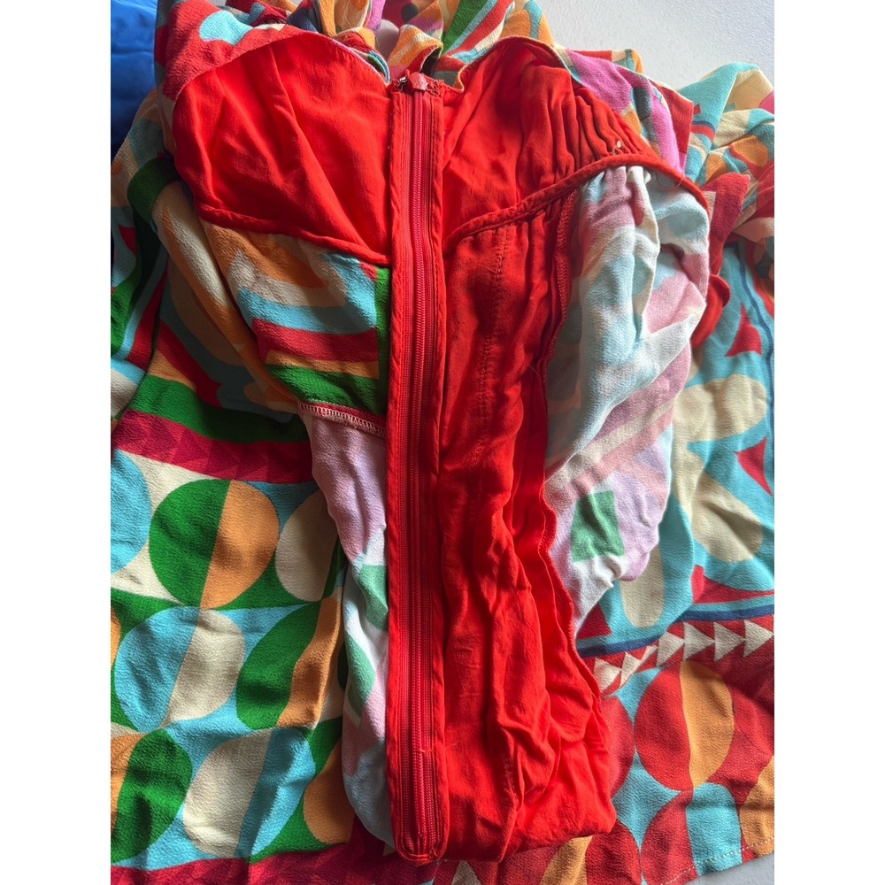 FARM Rio Anthropologie Beaded Strap Tropical Wide Leg Jumpsuit Size S - Picture 14 of 16
